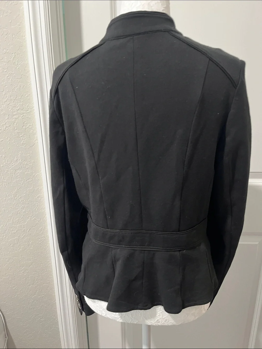 White House Black Market Black Military-Style Button Jacket